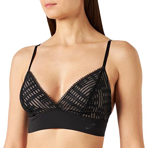 sloggi Damski biustonosz S Seven Bralette Longline wyściełany, Czarny, XS