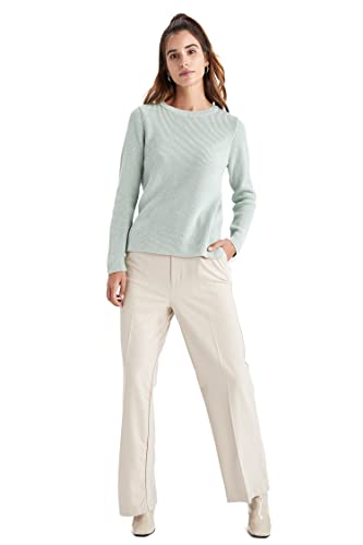 DeFacto Sweter normalny krój dla kobiet - sweter z golfem na topy damski (LT.Green, XL), zielony, XL
