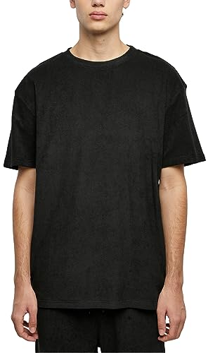 Urban Classics Męski T-shirt Oversized Towel Tee Black 5XL, czarny, 5XL