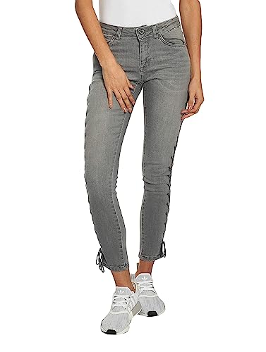Urban Classics Damskie spodnie jeansowe z koronką, szary (Grey 00111)