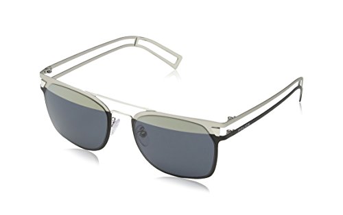 Police - Okulary przeciwsłoneczne SK536 Neymar Jr 7 Wayfarer Dzieci, Matt Palladium & Matt Black Frame/Silver Mirror & Dark Grey Split Lens