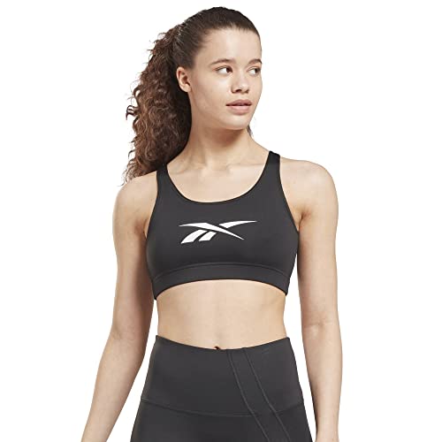 Reebok WOR Nowy duży biustonosz z logo na noc czarny
