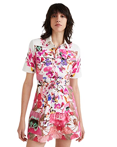 Desigual Damska sukienka Vest_Burdeos Casual, biały, XL
