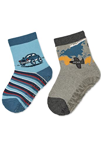 Sterntaler Baby-Jhłopcy FLI AIR dwupak pończochy auto+planetowe, średni niebieski, normalny