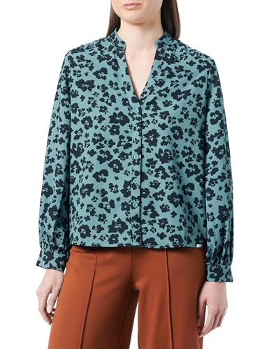 Q/S by s.Oliver Damska bluzka z długim rękawem, Niebieski zielony, 32