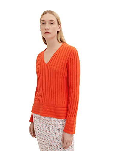 TOM TAILOR Damski sweter 1035292, 15612 - Fever Red, XL