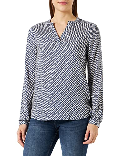 Damska bluzka KAFFE V-Neck Printed Długie rękawy, Nadruk z literą w stylu vintage/piasku, 32