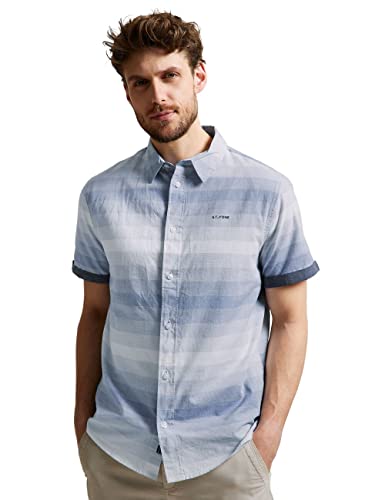 Street One MEN Męska koszula z krótkim rękawem, Steel Blue, XL