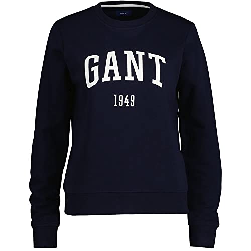 GANT Damska bluza z logo C, dekolt w serek, Evening Blue, standardowa, niebieski (Evening Blue), XS