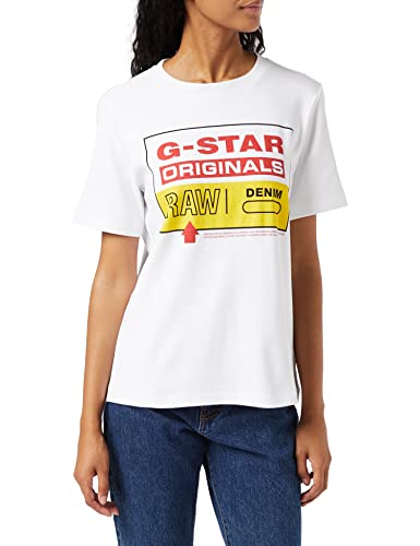 G-STAR RAW Damska koszulka Color Block Originals Cropped, biały (White C812-110), S