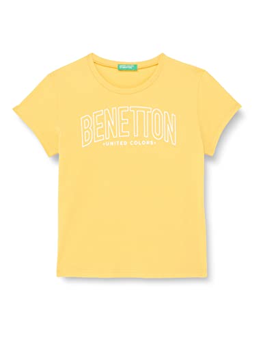 United Colors of Benetton Koszulka dziewczęca z krótkim rękawem, Giallo Girasole 315, S