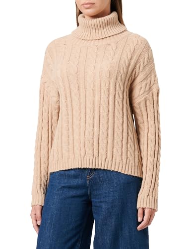 piano Damski sweter z dzianiny z golfem akryl beżowy rozmiar XS/S, beżowy, XS