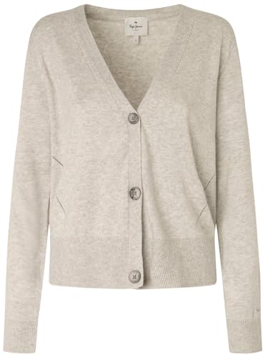 Pepe Jeans Damski sweter kardigan Donna, Szary (jasnoszary Marl), M