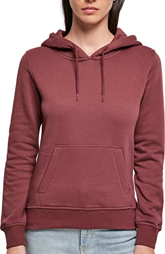 Build Your Brand Damski sweter z kapturem ze 100% bawełny ekologicznej dla kobiet, damska bluza z kapturem w kolorze czarnym lub białym, rozmiary XS - 5XL, Cherry, 4XL