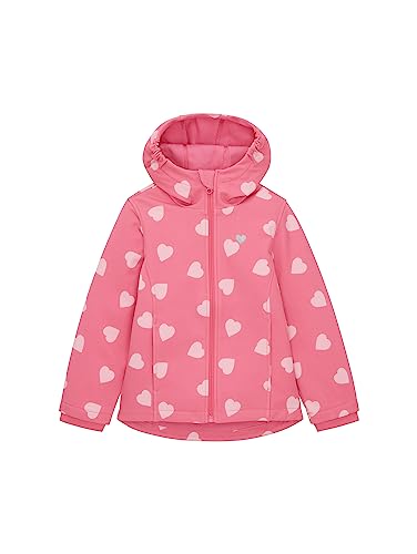 TOM TAILOR Dziewczęca kurtka softshellowa z wzorem w serce, 33827-big Heart Print Pink, 116/122 cm