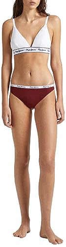 Pepe Jeans Damskie majtki stringi (3 sztuki), Czerwony (Bordeaux), XS