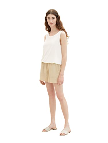 TOM TAILOR Damski top Basic z gumowym ściągaczem, 10315 - Whisper White, 3XL