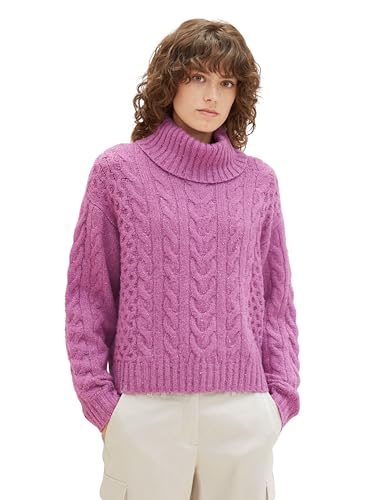 TOM TAILOR Sweter damski, 34106 - Mauvy Nep Yarn, L