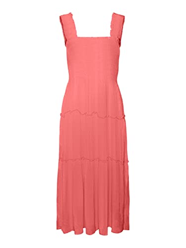 VERO MODA Sukienka damska Vmmenny Sl Smock Calf Dress WVN Ga, ge peach, XL