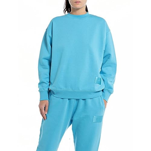 Replay Damska bluza oversize, 202 Horizon Azure, S