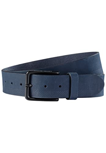 camel active Męski pasek ze skóry nubukowej, niebieski (Night Blue), M