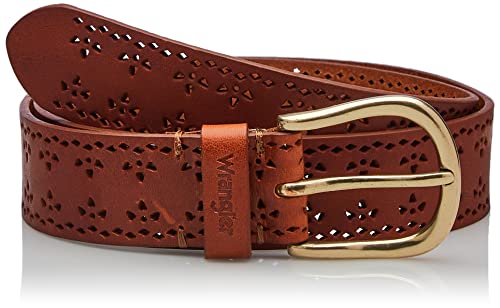 Wrangler Damski pasek perforowany, koniak, W85 / L00