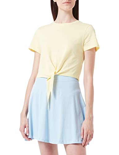ONLY Women's ONLMAY S/S Short Knot TOP JRS T-Shirt, Lemon Meringue, S