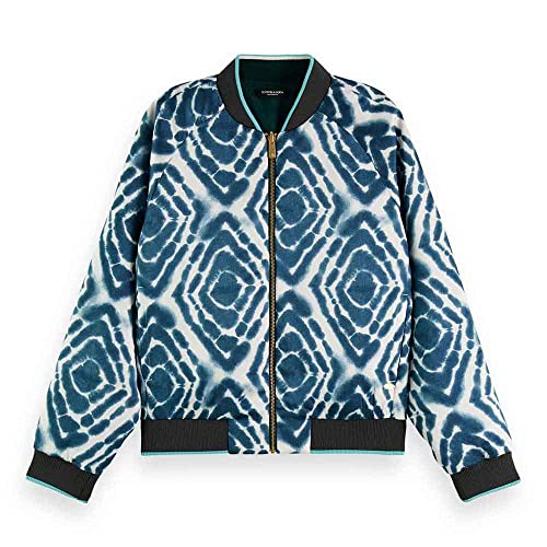 Scotch & Soda Damska kurtka bomberka odwracalna, Disco tie dye Bottle Green 6371, M, Disco tie dye bottle green 6371, M