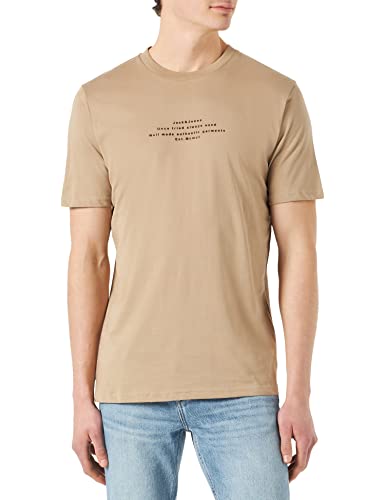 JACK & JONES Jjevan Tee SS Crew Neck T-shirt męski, Crockery/Szczegóły: jednolity, S