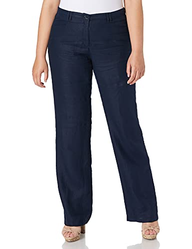BRAX Damskie spodnie lniane w stylu Farina, granatowy 1., 27W / 34L