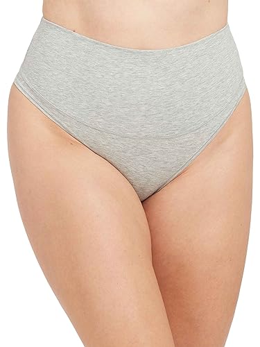Spanx Cotton Control Stringi damskie, Szary wrzos, M