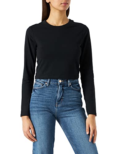 Urban Classics Damska koszulka z długim rękawem Organic Cropped, czarny, L