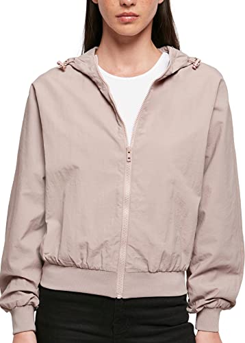 Build Your Brand Damska kurtka Crinkle Batwing, sportowa kurtka damska z kapturem dostępna w dwóch kolorach, rozmiary XS-5XL, Duskrose, 4XL