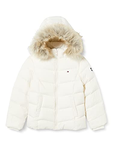 Tommy Hilfiger Dziewczęca kurtka puchowa Essential, Płatek kości słoniowej, 7 lat