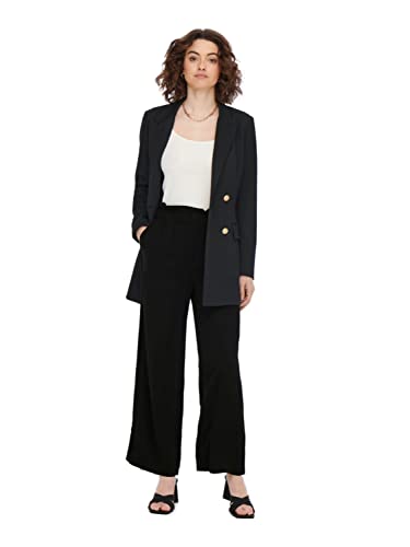 ONLY Spodnie damskie, szerokie nogawki, czarny, M