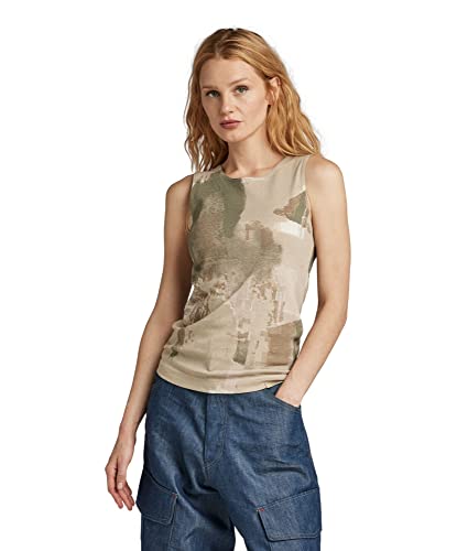 G-STAR RAW Women's Mariner Tank top T-shirt, wielokolorowy (Whitebait Watercolor camo D357-D939), L, Wielokolorowy (Whitebait Watercolor Camo D357-d939), L