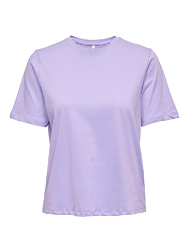 ONLY Women's ONLMAY S/S O-Neck REG TOP Box JRS, T-shirt, fioletowy róż, M, Purple Rose, M