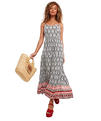 Joe Browns Damska sukienka plażowa z paskami w stylu boho, wielokolorowa, 6, multi, 32