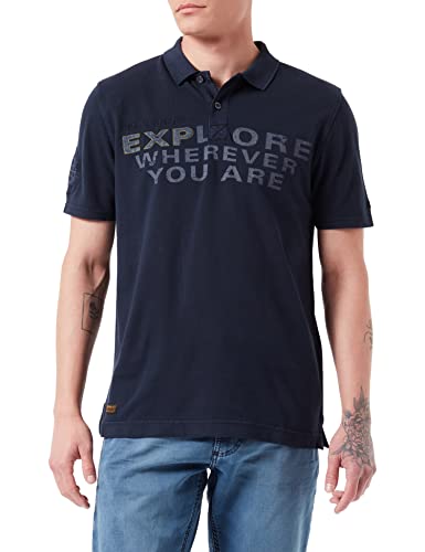 Camel Active Męska Koszulka Polo, Niebieski Night Blue, M