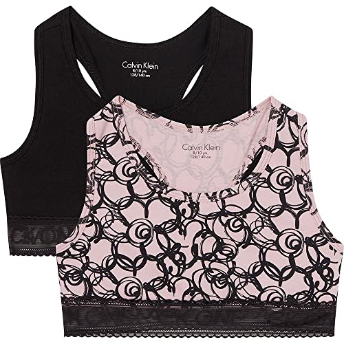 calvin klein Biustonosz dziewczęcy z koronką, Floralgraffitipinkaop/Pvhblack, 8 lat