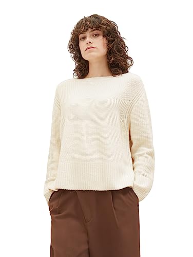 TOM TAILOR Sweter damski, 10354 - Soft Beige Solid, M