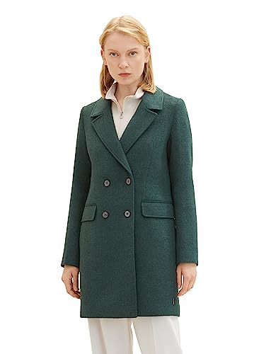 TOM TAILOR Denim Damski płaszcz basic, 10592-Midnight Forest Green Mélange, XS, 10592-Midnight Forest Green Mélange, XS