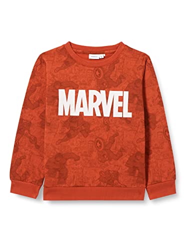 NAME IT Chłopięca bluza Nkmangus Marvel Sweat Bru Mar, herbata rooibos, 134-140