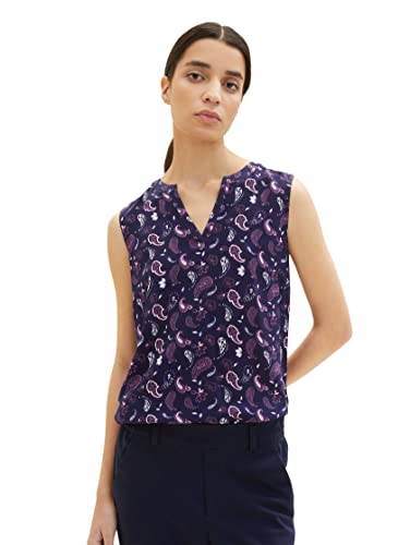 TOM TAILOR Damska 1037428 bluzka, 32815-Navy Paisley, 44, 32815 - Navy Paisley Design, 44