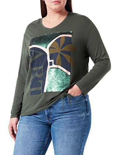 SAMOON T-shirt damski, Pine Green Wzorzysty, 52