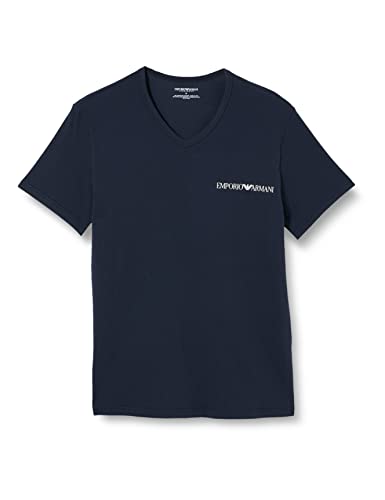 Emporio Armani Underwear Męski pasek z logo V-Neck Core 2-pak, granatowy/śródziemnomorski, XL, morski/śródziemnomorski, XL