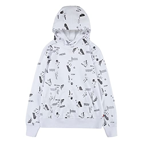 Levi's Kids Chłopięca bluza z kapturem z nadrukiem lvb bluza z kapturem, biały, 24 Miesiące
