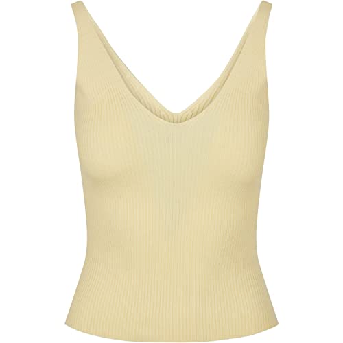 Urban Classics Damski top damski z dzianiny z dekoltem w serek, dostępny w wielu kolorach, rozmiary XS-5XL, Softyellow, 4XL