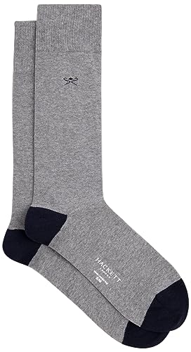 Hackett London Męskie skarpety kontrastowe T/H, Szary (Ash Grey), Large