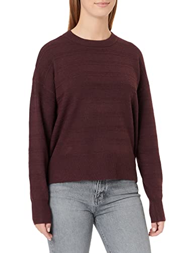 VERO MODA Damski sweter z dzianiny VMDOLLY LS O-Neck Blouse GA Boo, Winetasting/Detail:w Melange, M